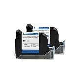 OUHFCASN 12,7-mm-Handheld-Thermo-Tintenstrahldrucker, schnell trocknende Lösungsmitteltintenpatrone, unverschlüsselter Handdrucker, Schwarze Tinte Leicht und praktisch(2PCS)