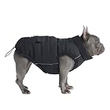 Spark Paws Warmshield™ Hundejacke Wintermantel, Warmes Fleece, Wasserabweisend, Winddicht, Reflektierende Weste, Geeignet für Mittelgroße und Große Hunde, Kälteschutz Schneejacke Parka - Black - XXL