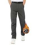 ATLASLAVA Skihose Herren Winter Softshellhose Wasserdicht Winterhose Warm Outdoorhose Wanderhose Schneehose Gefüttert Trekkinghose Eisengrau M