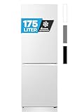 Heinrich´s Kühlgefrierkombination 175Liter, XXL, kühlschrank mit gefrierfach, Kühlvolumen 122L, Gefrierfach 53L,LED Innenraumbeleuchtung, leise 39dB,große Tiefkühlboxen, 7 Temperaturstufen,inox