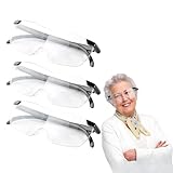3 Stück 250% 200% 150% vergrößerungsbrille, Lupenbrille für Brillenträger, Lese Lupenbrille, Tragbare Leselupe mit Brillenetui für Naharbeit Anti- Blaulicht für Nähen Handwerk Reparatur Lesen Senioren