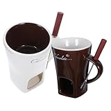 DONFAMDS 2 Sets Schnell Heizungskeramik Fondue Topf Für Käse Und Schokolade Leicht Zu Reinigen Schmelzbecher Schokoladenschmelzschmelze Fonamik Käsewärmer