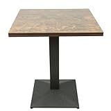 MENGDA Tisch 60x60 cm Bistrotisch,Quadratischer Esstisch,Anwendbare Szenarien Balkontisch Gartentisch Terrassentisch.60 x 60 x 75 cm (Retro-Uhr)
