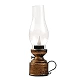 Electronic Oil Lamp,Elektronische Petroleumlampe,LED-öLlampe,LED Petroleumlampe,Flammenlose LED-Lampe,Vintage Nachttischlampe Batteriebetrieben,Elektronische Retro-LED-Laternen-Dekoration (Kupfer)