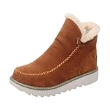 Klassische rutschfeste -Schneestiefel, warme Stiefel. Rutschfester -Schneestiefel für Damen Extra Breite Schuhe Damen Weite M (Brown, 39)
