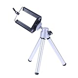 FONDOTIN Tragbares Kamera dreibein Stativ Fach Verstellbaren Beinen Rutschfesten Gummifüßen und Ausziehbarer Handyhalterung für Smartphones Leichtes Reise stativ für Outdoor Fotografie
