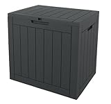 Ondis24 City Cube, Kunststoff Box - Abschließbare Poolbox, Gartenbox Wasserdicht, 110L, Anthrazit, 55x43x53cm Außenmaß, 75Kg Gewichts- & Sitzbelastbarkeit - Ideal für Wohnungs-, Pool- & Gartenbesitzer