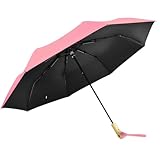 Entenschirm – Faltbarer Winddichter Regenschirm | Kompakter Reise-Regenschirm Mit Holzgriff | 8 Rippen Konstruktion, Regen- Und Sonnenschutz, Leicht Und Tragbar (Gelb/Rosa/Schwarz), Niedliches Entengr