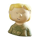 Fenteer Niedlicher Cartoon-Kind Sukkulententopf Blumentopf 7,2 cm Helle Farbe für Garten Gute Temperaturbeständigkeit Geschenke Tischplatte, Grüne Kleidung