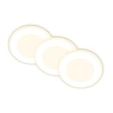 BRILONER - 3er Set LED Einbaustrahler 230V mit Nachtlichtfunktion, Flächen und Ringe sep. schaltbar, Speicherfunktion, LED Spot, flach, Deckenspots, Einbauleuchten, Wohnzimmer, 68mm, 93x30mm, Weiß