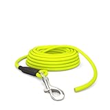 5m Schleppleine Hunde, Wasserfeste Hundeleine Rundleine ohne Schlaufe, Sichere Freilauf-Trainingsleine Neon-Gelb, bis 35kg