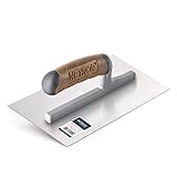 NEYNOR® Glättekelle ohne Zahnung 270 x 130 mm - Profi Edelstahl Glättkelle - Glättspachtel zum Verlegen von Fliesen - Ergonomisch Griff - Made in EU