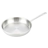 Amazon Basics Bratpfanne aus Edelstahl, 3-lagig, 30 cm, hitzebeständiger Griff, silberfarben (früher AmazonCommercial Marke)