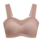 Junge Damen Nahtloser randloser BH im Tank-Stil Schönheits-Rückenwickel Abnehmbares Brustpolster Tägliche Sportunterwäsche Und Bustier (Coffee, L)
