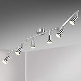 Unicozin LED Deckenleuchte, 6 Flammig Deckenstrahler Schwenkbar Chrom, Inkl. 6 x 4W GU10 LED Lampen, 400LM, Warmweiß, Deckenlampe Spot für Küche, Wohnzimmer, Schlafzimmer