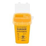 Sharps Bin Plastik Rasierer Entsorgungskoffer Tattoo Piercing Nadeln Abfallbox Behälter Yellowbin
