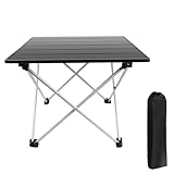 Rigogo Aluminium Camping Tisch Klappbar Tisch, Wasserdicht, Rostfest, Korrosionsschutz, für Picknick Garten Wandern BBQ 40x35x32cm