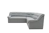 DOMO. collection Ecksofa Berlin, Zeitlose Eckcouch mit hochwertiger Federkern-Polsterung, Sofa in L-Form, Couch 205 x 250 x 89 cm, Silber