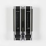 Seifenspender für die Wandmontage Seifenspender, Seifenspender aus Kunststoff zur Wandmontage for Küchenspülen und Badezimmer - Duschlotionsspender Druckknopf-Badeseifenspender(Translucent Black/White