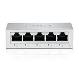 Zyxel 5-Port Gigabit Unmanaged Ethernet Switch, Ethernet Splitter, Tisch- oder Wandmontage [GS-105B v5]