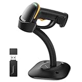Inateck 2D Barcode Scanner mit Intelligentem Ständer, Kabellos QR Code Scanner, Handscanner mit APP und SDK, 2D Imager mit 2600mAh Akku, BCST-35