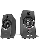 Speedlink DAROC Stereo PC Speaker - PC Lautsprecher, Klinkenstecker 3,5mm, 12Watt, PC Boxen Aktiv, schwarz