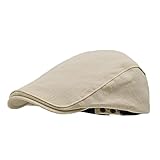 Schirmmütze Herren Baumwolle Schiebermütze Atmungsaktiv Einstellbare Barett Cap Stil Schiebekappe Gatsby Cap Cabbie Flatcap für Freizeit Jagd Retro