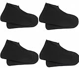 ZenithyrEn 4 Paar Schuhüberzieher Wasserdicht, Regenschutz Schuhe, Silikon Überschuhe, Einfach Anzuziehen, Hohe Elastizität, Rutschfest, Abriebfest, Ideal Für Regen und Schnee (schwarz)