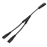 Saluaqui IEC320 C8 zu Dual IEC320 C7 Y Split -Netzkabel 1 in 2 Out AC -Stromkabel | 0, 2,5a 250 V | PVC Mystical/Fantasy Respardant Isolierung | Ideal für Schreibtischlampen, Lautsprecher, Monitore