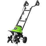 Greenworks 2802602LU Elektrische Fräse, 8,5 A, 27,9 cm, verstellbare Breite und Tiefe, klappbarer Griff, Grün
