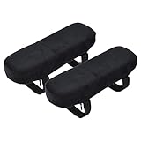 Office World Bürostuhl Armlehnen Polster, Bequem, Stoff, Maschinenwaschbar, rutschfeste Befestigung, effektive Schmerzlinderung - 25x10x5 cm - Schwarz