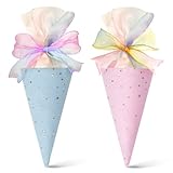 iZoeL 2 STK Einschulung Geschwister Schultüte Jungen Mädchen, Geschenktüte Schule Schultüte Füllung Kleine Zuckertüte Schultüten für Schüler Studenten(Blau+Rosa)