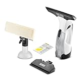 Kärcher Fenstersauger WV 5 Plus N, Akkulaufzeit: 35 min, LED-Ladezustandsanzeige, 2 Absaugdüsen, Sprühflasche mit Mikrofaserbezug, 20 ml Fensterreiniger-Konzentrat