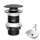 1 Stück Waschbecken Ablaufgarnitur,Abfluss Waschbecken,Waschbeckenstöpsel Pop Up,Waschbeckenstöpsel Schwarz,Ablaufgarnitur Schwarz,Ablaufventil Für Waschbecken Und Waschtisch,Universal,Ohne Überlauf