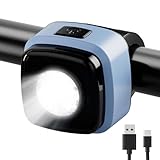 OnMeto Fahrradlicht vorne, IPX5 Wasserdicht Frontfahrrad Lampe Fahrrad licht，USB Type-C Wiederaufladbares Fahrradleuchten für Fahrrad (Blau)