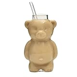 Zunetsutock Espresso-Kaffeeglas – Bärentasse 300 ml, ergonomische Flasche für heiße und kalte Getränke | Lustiges Anti-Rutsch-Design für den Einsatz in der ElementsOffice-Bar, Frühstück, Tee, Milch, C