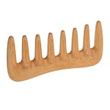 COLLBATH Buchsbaumholz Kamm mit Breiten Zinken Kleiner Holzkamm zur Kopfhautmassage Handlicher Reisekamm für Frauen Sanft zu Haar und Kopfhaut Tragbarer Massagekamm