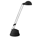 Brilliant LED Schreibtischlampe mit warmweißem Licht - schwenkbare Tischleuchte mit Kippschalter - Nachttischlampe in schwarz mit 650 Lumen und 2700 Kelvin - 45 cm Höhe - Höhenverstellbar und flexibel