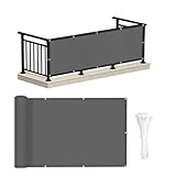 Onxyrbyte Balkonumspannungen Balkonabdeckung,Balkonsichtschutz,Balkon Sichtschutz Wetterfest,Windschutz und UV-Schutz Balkonverkleidung,Ohne Bohren,Für Den Gartenzaun Oder Balkon
