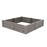 Smoby - 2-in-1 Square Garden - Sandkasten oder Gemüsebeet - Zubehör für Spielhaus - 76x76 cm - Mit Bodenplane - recycelter Kunststoff