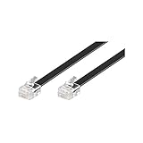 Goobay 50323 Modularanschlusskabel 10 Meter, Schwarz - RJ12-Stecker (6P6C) auf RJ12-Stecker (6P6C)