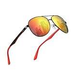 ZENOTTIC Sonnenbrille Herren Damen Polarisiert Retro Pilotenbrille Kohlefaser Metall Rahmen UV400 Schutz Fahren Reisen Angeln Sport