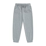 UIFLQXX Fleece-Sweathose für Jungen und Mädchen, einfarbig, Hose für Mädchen, grau, 2-3 Jahre