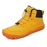 Mid-Top-Winter-warme Schneestiefel, Unisex-Schuhe Aus Verdickter Plüsch-Baumwolle, Spritzwassergeschützte Wasser-Paar-Baumwollstiefel, Outdoor-Trekkingschuhe, Rutschfeste Wanderstiefel(Yellow,41 EU)