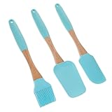 TOYANDONA Silikon Spatel Set Antihaft Teigschaber Buttercreme Spachtel mit Ergonomischem Griff und Aufhängeöse für Backen Kochen Kuchencreme Mischen Küchenhelfer