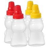 COLLBATH 4 Stück Sauce Flasche Mini-Ketchup-Flasche für zu Hause winzige Quetschbehälter Quetschflaschen mit Deckel Squeeze-Flaschen für Ketchup Sport Wiederverwendbar Zufällige Farbe