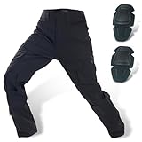 HANSTRONG GEAR Militär Armee Taktische Airsoft Paintball Schießen Hosen Kampf Männer Hosen mit Knie Pads (BK, L-34W)