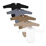 MEA BABY Unisex Baby Langarm Body aus 100% Baumwolle im 5er Pack, Baby Body mit Aufdruck, Baby Body für Mädchen, Baby Body für Jungen (86, Jungen 3)
