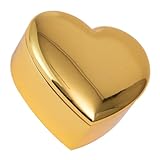 GLSTOY Herzförmige Metall Schmuckbox Gold Retro Schmuckkasten für Armbänder und Ringe Elegante Aufbewahrung für Kleine Schmuckstücke Geschenkidee zu Geburtstag und Valentinstag