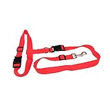 Happyyami Taillenhundeläufer Leine für Hundewanderer Kettenriemen Gürtel für Haustiere Hundegürtel hundegurt hundelaufband Hunde Gurt Taille Hundespaziergang Taillenhundeleine zum Laufen rot
